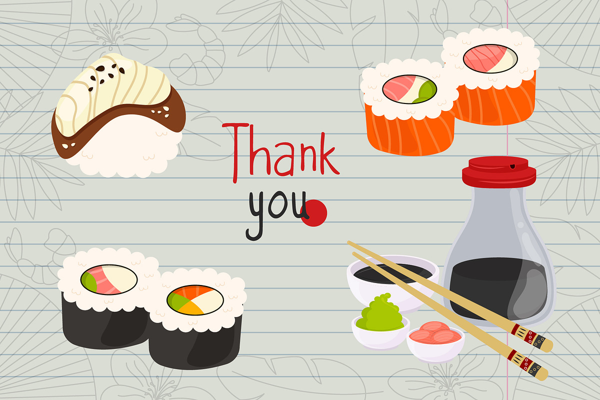 Sushi Illustrations, Japanese Food, a Food Illustration by ArtVarStudio (Photo 3 of 3)