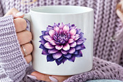 Dahlia Flower Watercolor Cliparts, an Illustration by Rose Art (Thumbnail 5 of 7)