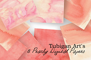 8 Peachy Watercolor Textures, a Texture Graphic by Tubigan Art (Thumbnail 1 of 2)