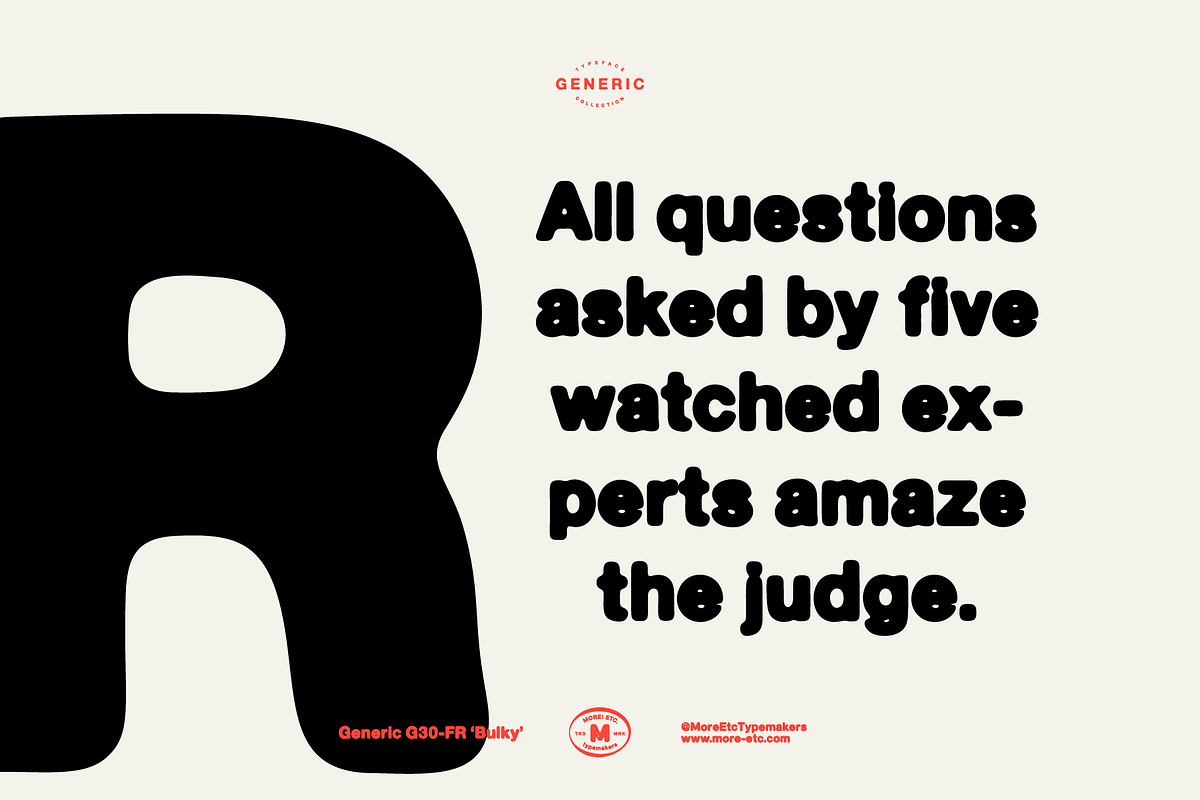 Generic G30-FR 'Bulky', a Sans Serif Font by More Etc. Studios (Photo 7 of 8)