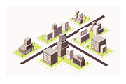 isometric building city and road, an Object Illustration by foxndeer (Thumbnail 3 of 4)