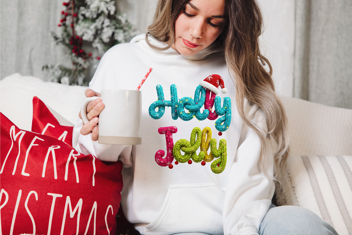 Holly Jolly Png Christmas Faux Yarn, an Illustration by designcity5 (Photo 7 of 8)