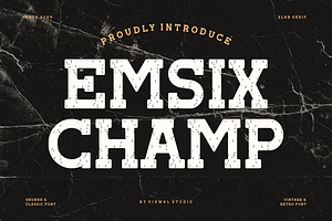 Emsix Champ - Vintage Retro Font