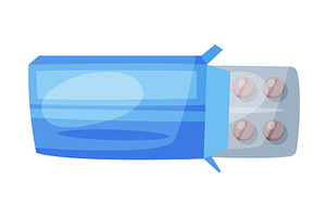 Blister Pack of Tablets in, a Healthcare Illustration by TopVectors