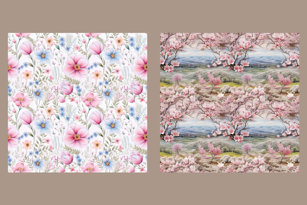 Seamless Pastel Floral Pattern, a Background Graphic by HoneyBunnyDigital (Photo 3 of 7)
