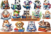 Animals Love Reading Clipart, an Illustration by cherrydesign (Thumbnail 1 of 4)