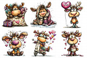Funny Valentine Reindeer Clipart, an Illustration by Daily.Designs (Thumbnail 7 of 8)