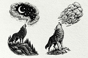 Wolf Wildlife Engraving Graphics, an Animal Illustration by DENIDigitalArtSudio (Thumbnail 8 of 12)