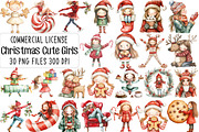 Christmas Cute Girls Sublimation PNG, an Illustration by CraftArtStudio (Thumbnail 1 of 6)