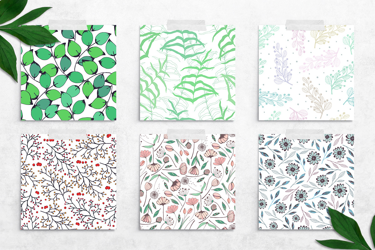 Floral Elements. Seamless Patterns., an Illustration by Diana Kovach (Photo 7 of 10)