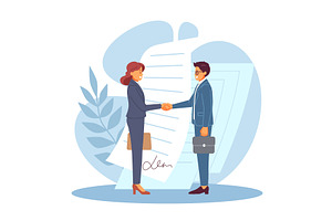 Signing contract. Official document, a Person Illustration by YummyBuum