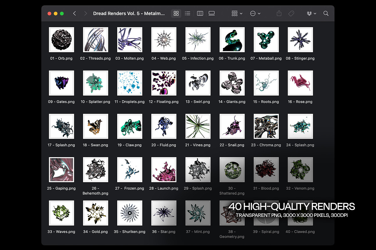 40 Abstract Chrome Renders, an Object Graphic by Dreadlabs (Photo 3 of 7)