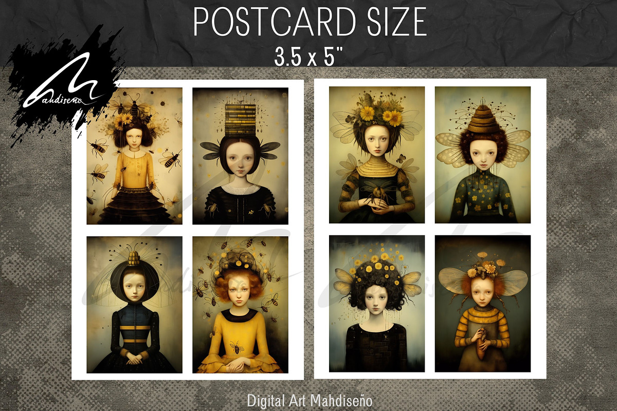 Honeybee Girl, Whimsy Collage Pages, a Person Illustration by Digital Art Mahdiseño (Photo 8 of 9)