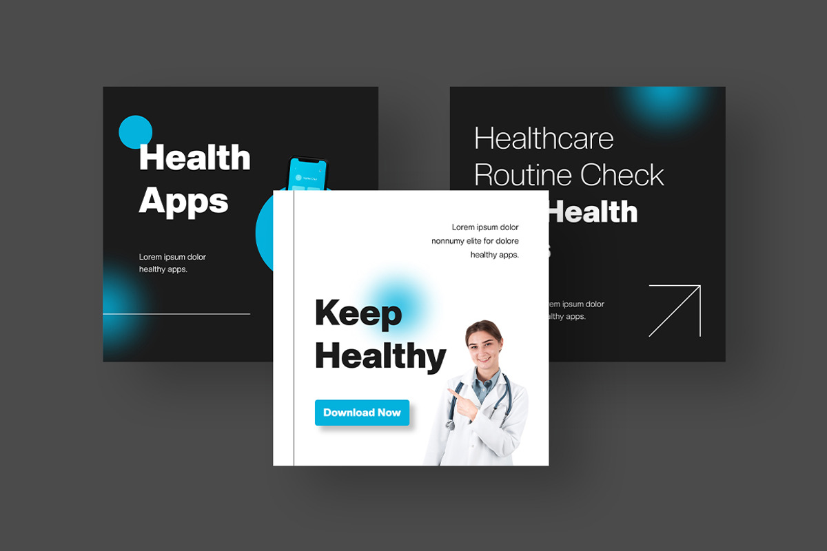 Health Apps Instagram Post, a Social Media Template by MikroType Std (Photo 2 of 4)