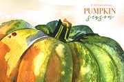 Watercolor Pumpkin Season Clipart, a Seasonal Illustration by ArtCreationsDesign (Thumbnail 12 of 22)