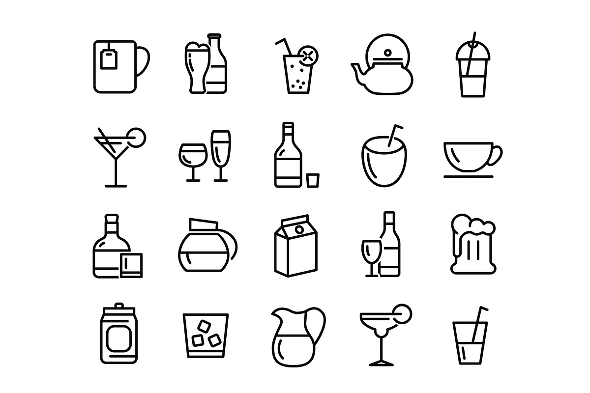 400+ outline FOOD ICONS, an Outline Icon by marusdesign (Photo 21 of 24)