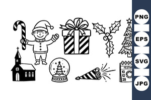 Christmas Holiday SVG Clipart Set, an Illustration by designvectx