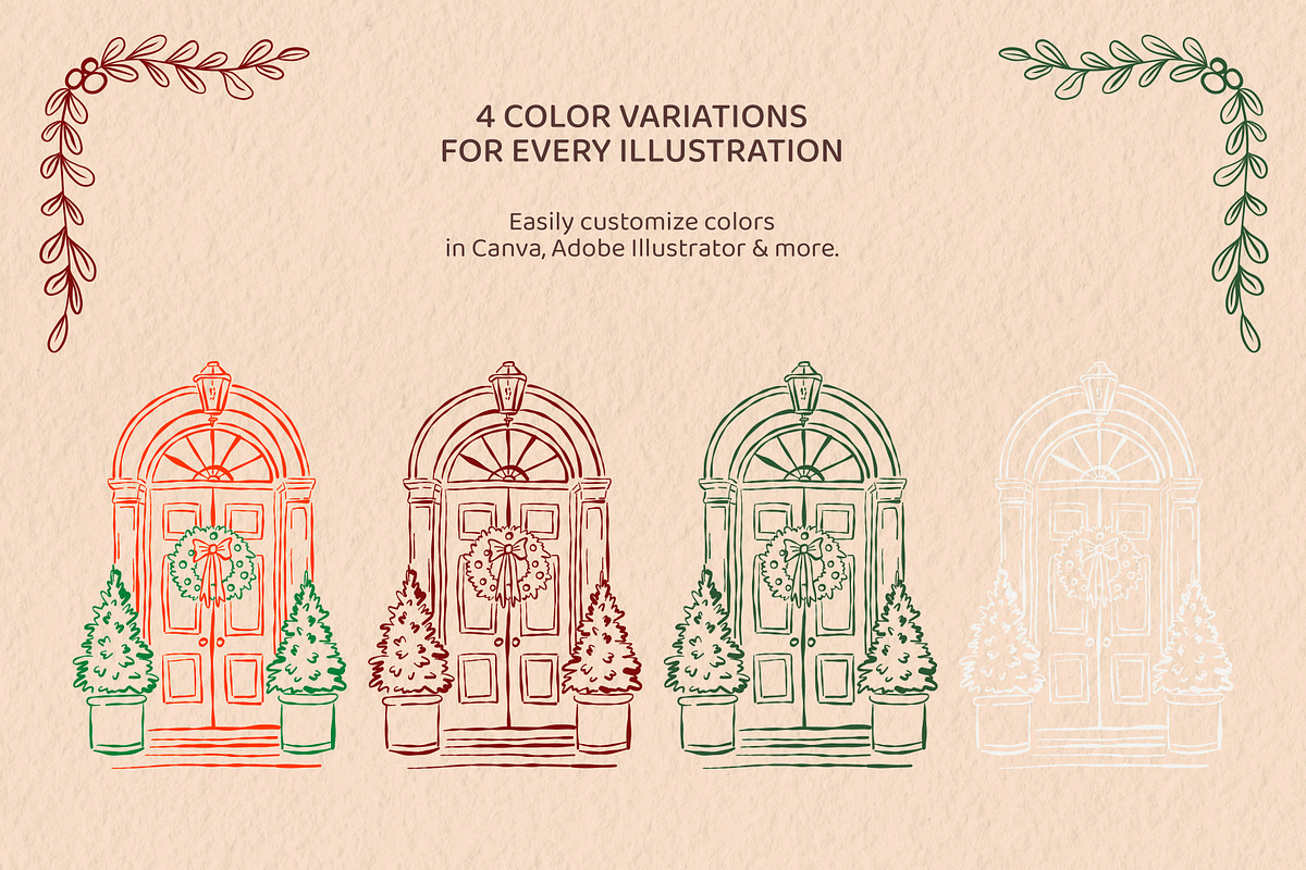 Christmas Wonderland hand drawn set, a Seasonal Illustration by Idressart (Photo 2 of 13)