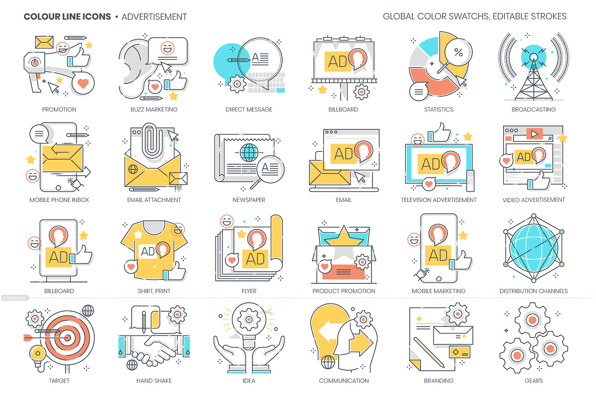 Color line icons, an Outline Icon by Howcolour (Photo 19 of 32)