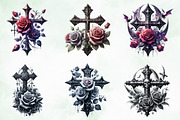 Halloween Gothic Cross and Rose, an Illustration by Creative Art (Thumbnail 2 of 4)