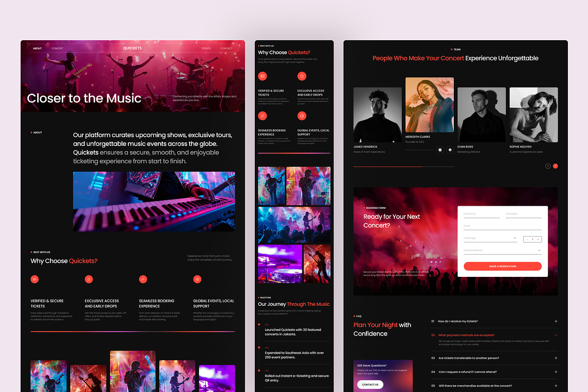 Quickets – Concert Ticketing Website, an UI Kit Template by peterdraw (Photo 3 of 7)
