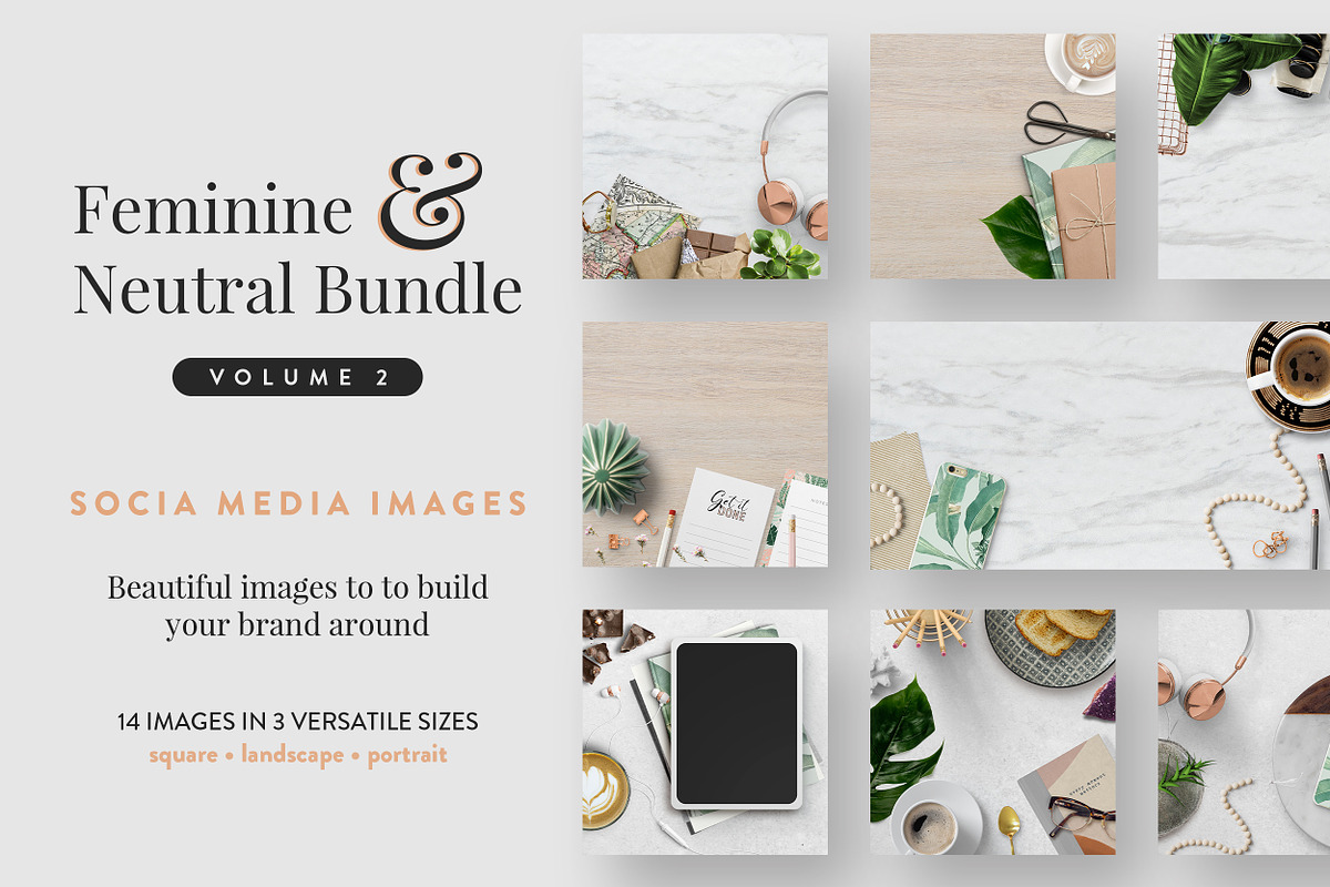 Feminine & Neutral Bundle Vol 2, a Social Media Template by Garlic Friday Design (Photo 1 of 13)
