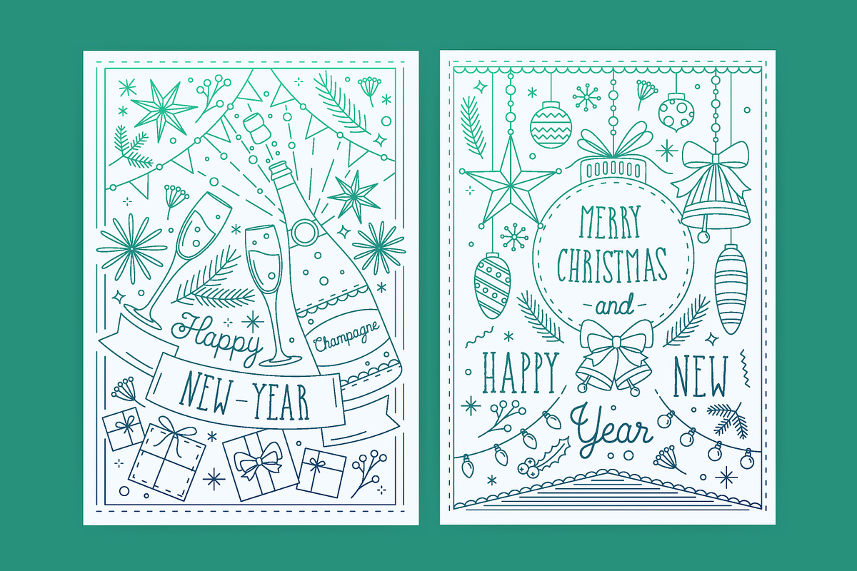 Christmas and New Year cards, a Card Template by Good Studio (Photo 2 of 8)