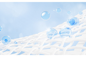 3D white fabric fibers with blue, an Environmental 3D Model by Marozhkastudio