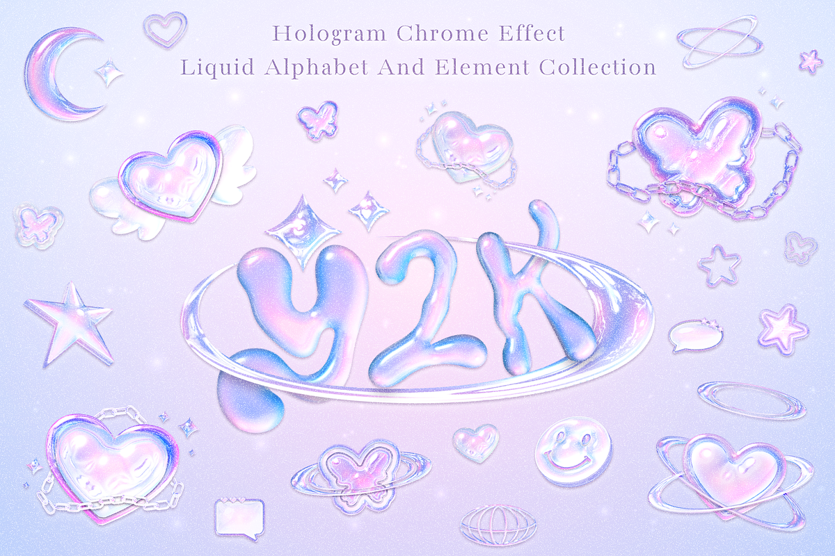 Y2K hologram chrome collection, an Object Graphic by JaoGam (Photo 1 of 3)