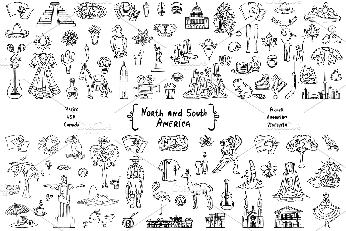 Vector set - North and South America, an Object Graphic by Olga Chuklay (Photo 2 of 2)