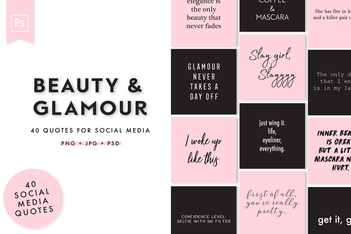 Beauty & Glamour Instagram Quotes, a Social Media Template by Bold Leap Creative (Photo 1 of 3)