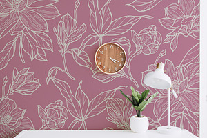 Magnolia Flowers Seamless Pattern