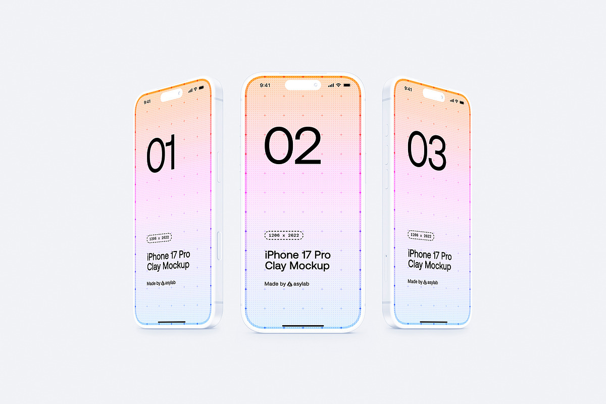 iPhone 17 Pro Clay - 24 Mockups, an iPhone Mockup by Asylab (Photo 17 of 61)