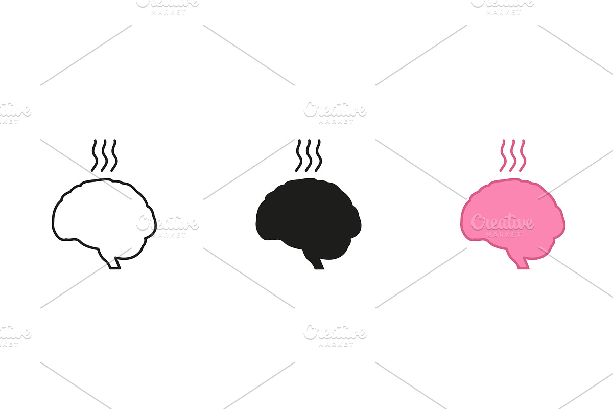 Mental Fatigue Sign. Burnout Brain, an Object Illustration by Vector Creator
