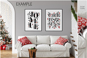 Christmas Frame & Wall Mockup Bundle, a Print Template by Yuri-U (Thumbnail 5 of 22)