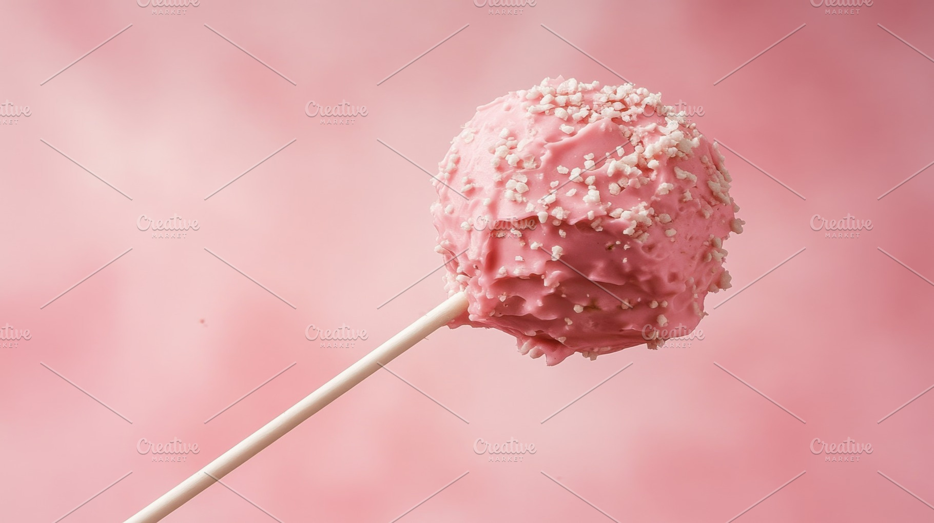 Pink cake pop on a stick, a Photo by Beautiful things
