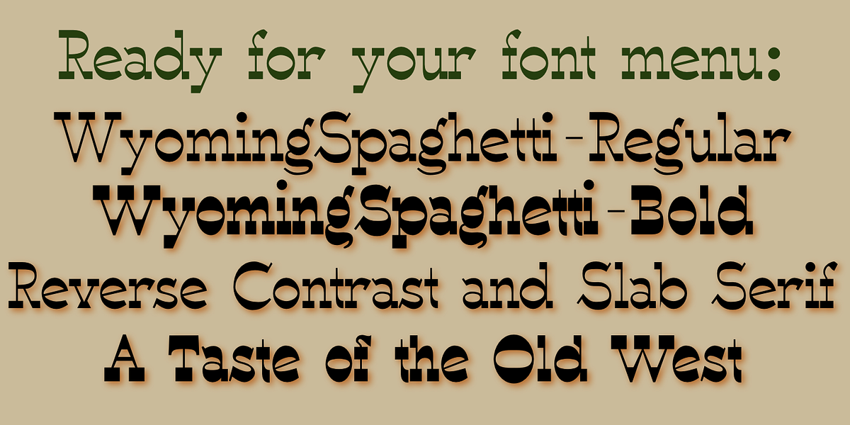 WyomingSpaghetti, a Slab Serif Font by Ingrimayne Type (Photo 3 of 5)