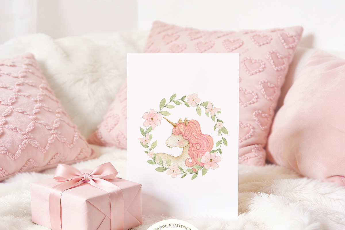 Watercolor Magic Rainbow Unicorn Set, a Decorative Illustration by Carol Lozove (Photo 18 of 74)