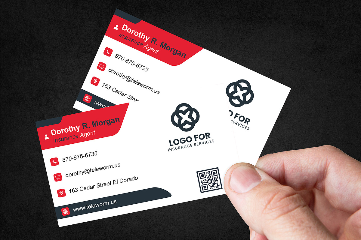 Organized Business Card Template PSD preview 3