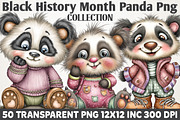 Black History Month Panda Clipart, an Illustration by RobertsArt (Thumbnail 1 of 5)