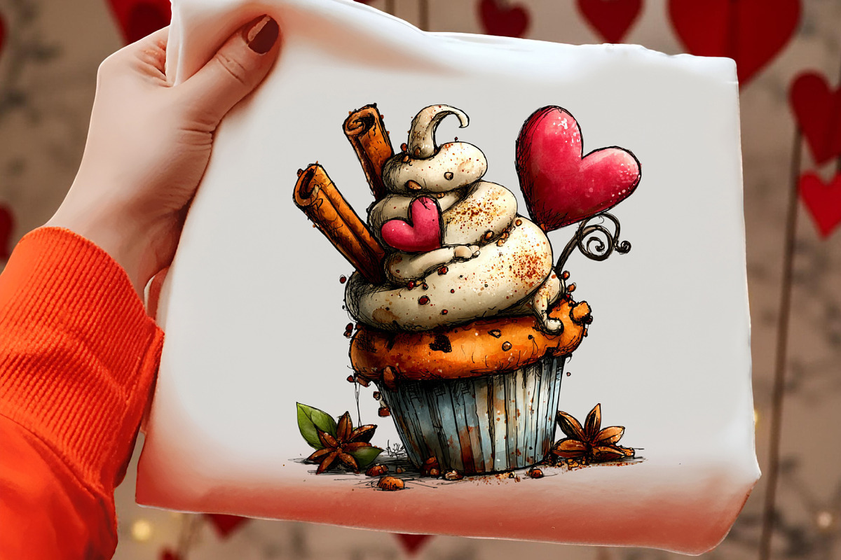 Whimsical Valentine Cupcake Clipart, an Illustration by OK Design (Photo 4 of 6)