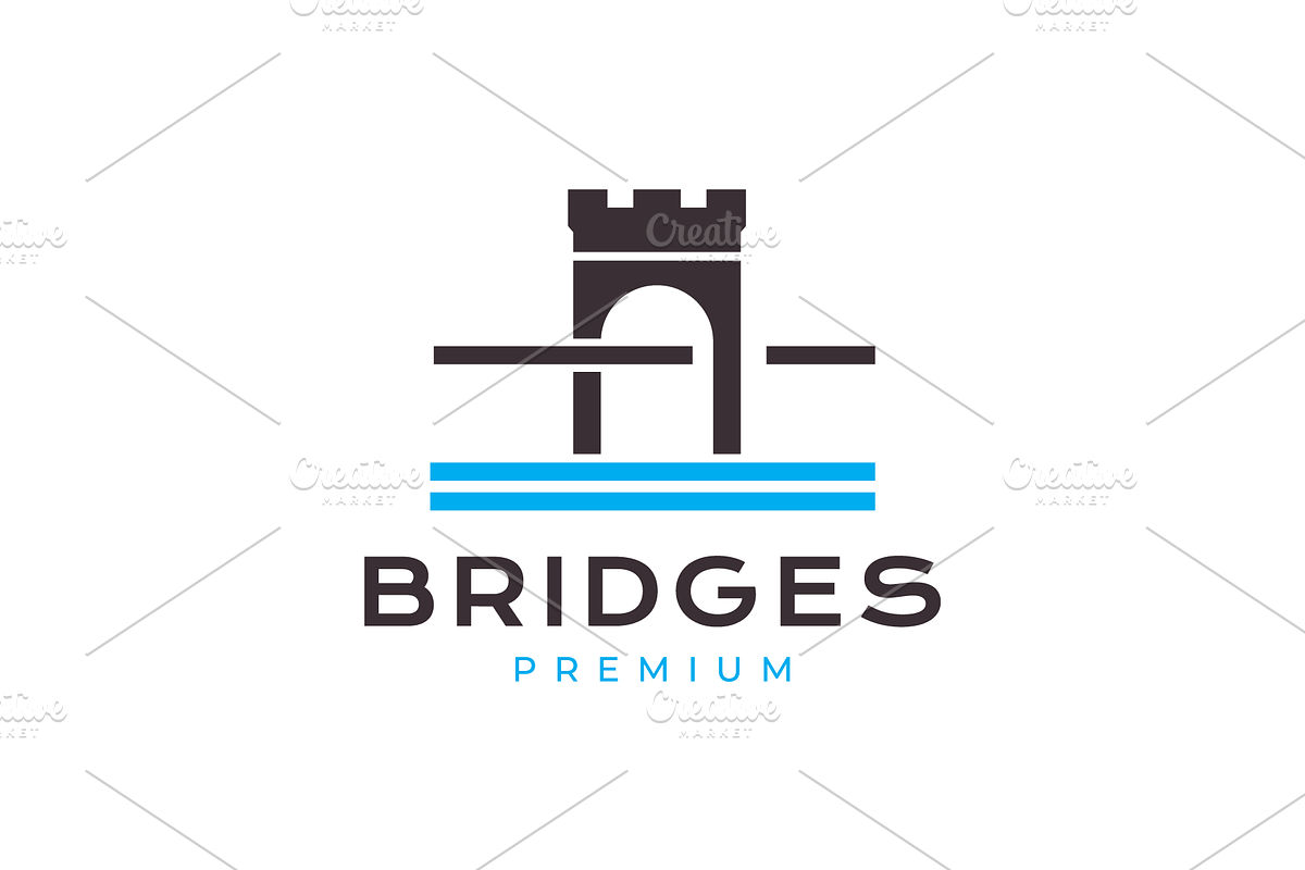beautiful bridge modern flat logo, a Branding & Logo Template by devastd