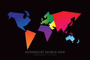 Minimalist World Map ~ 4 Styles