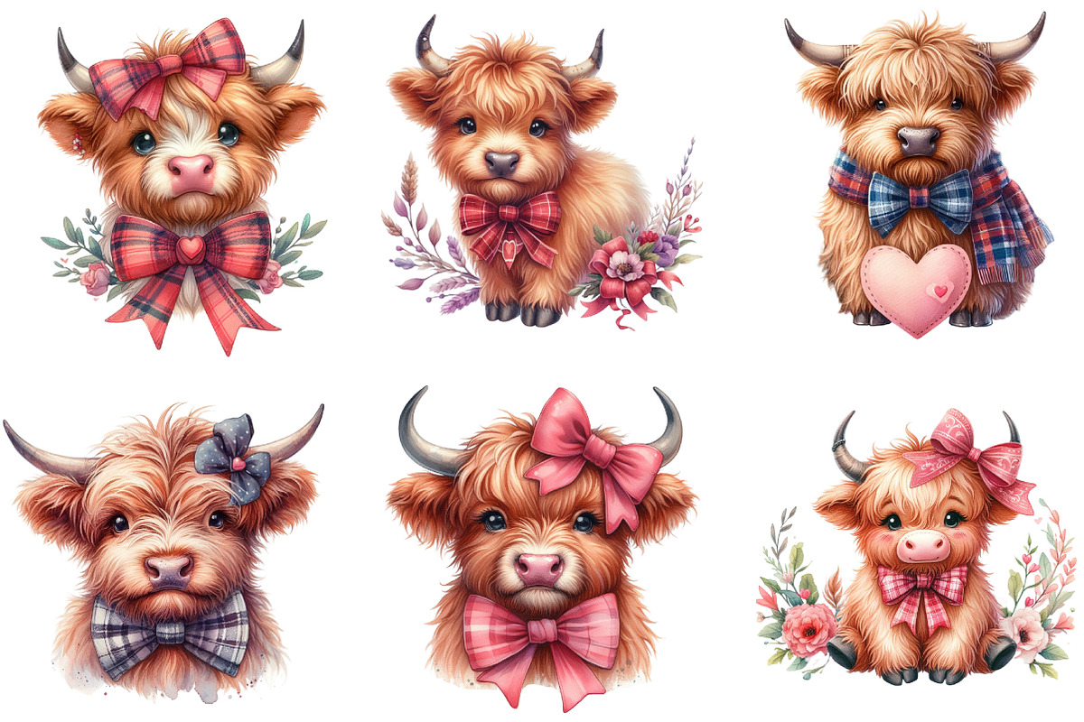 Cute Highland Western Cow, an Illustration by DreamCafeArt (Photo 2 of 5)