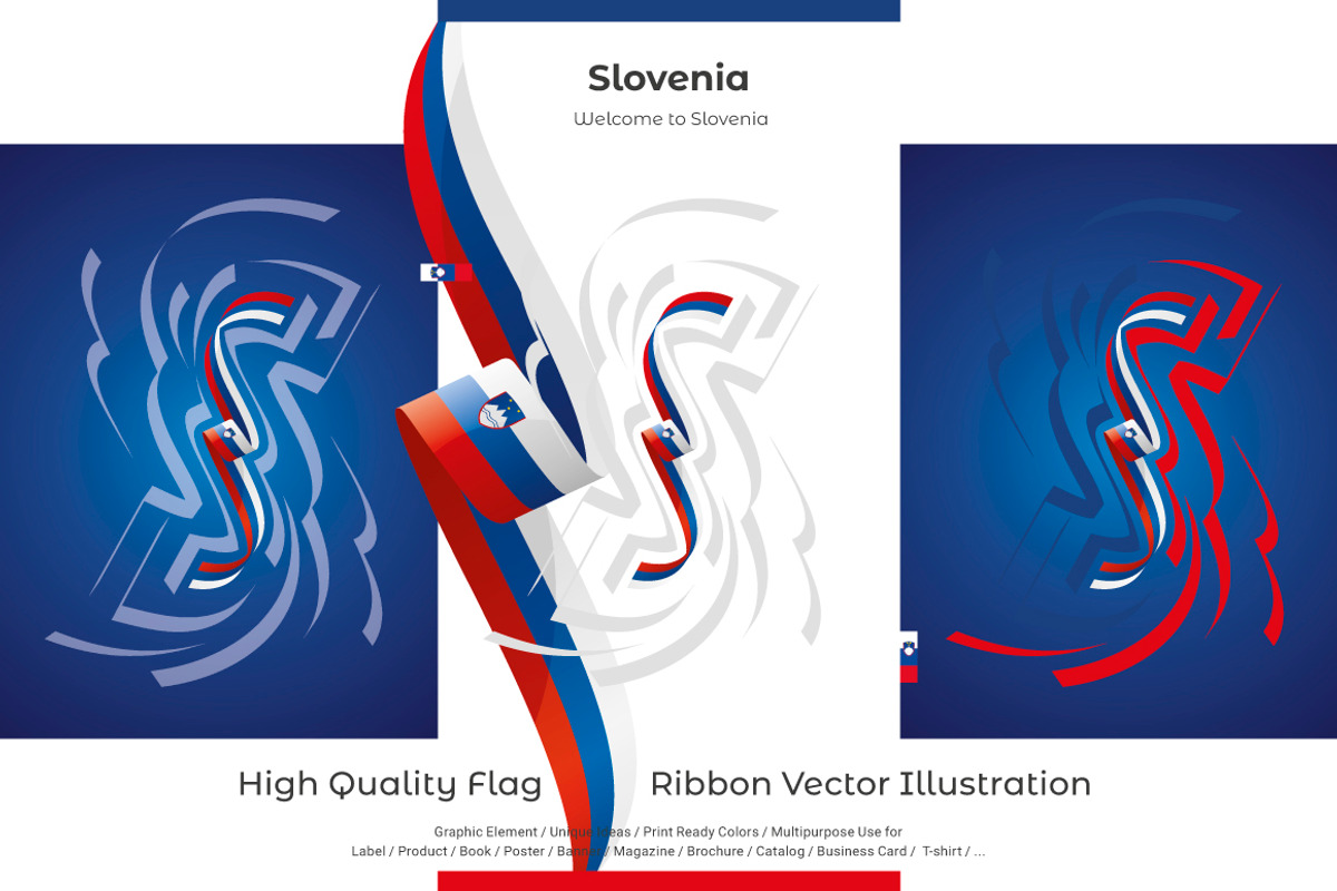Slovenia flag ribbon vector, a Templates & Theme by Simbos (Photo 2 of 9)