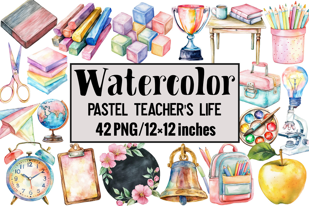 Pastel Teacher's Life, an Illustration by Design Market (Photo 1 of 3)