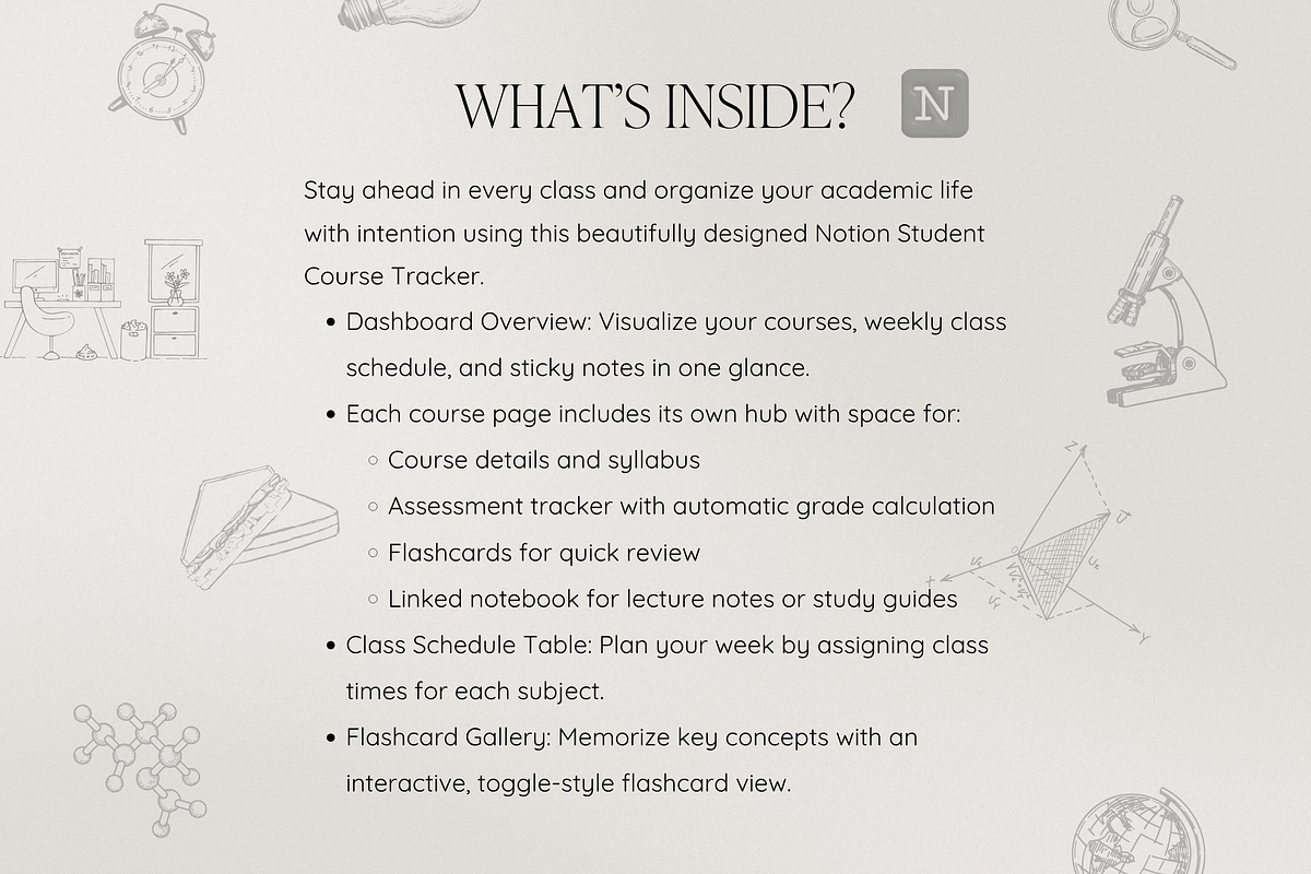 Notion Student Course Tracker, a Websites & App Template by Asha Glenn Design Studio (Photo 9 of 9)