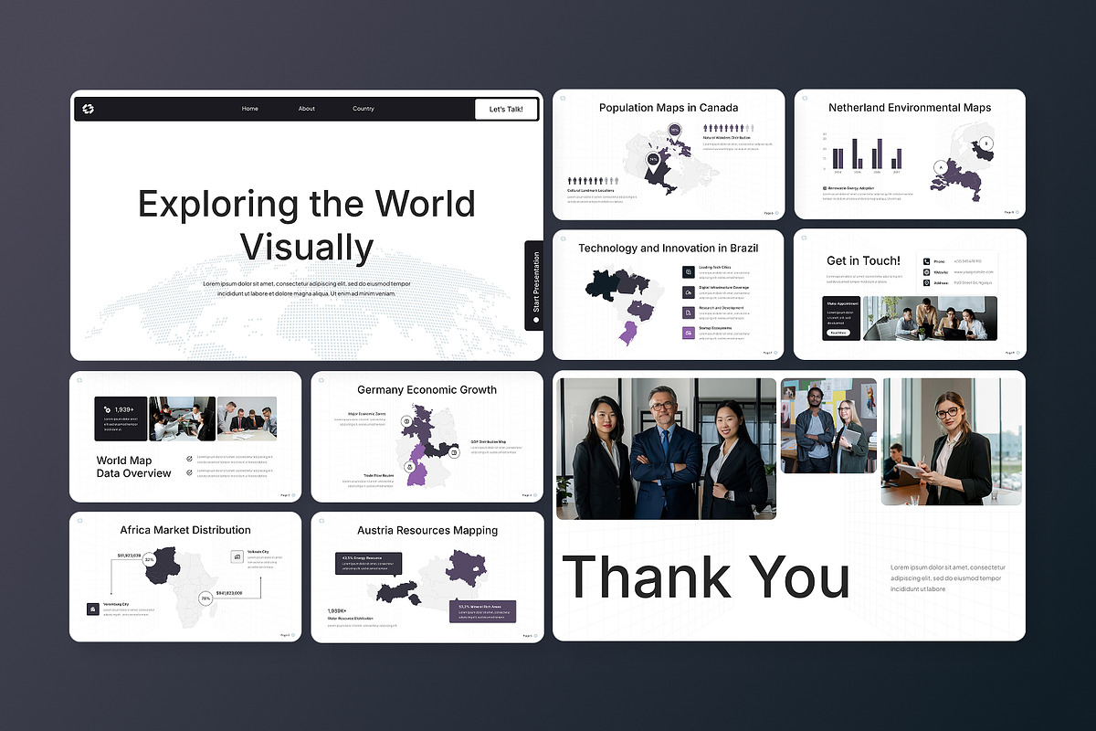 World Maps Google Slides, a Presentation Template by Antstheme (Photo 3 of 4)