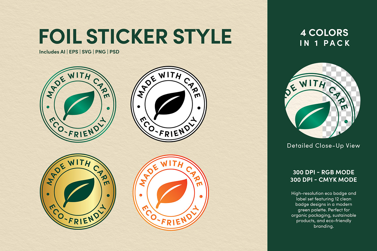 Eco Friendly Badge Sticker Set Vecto, an Object Graphic by DesignerCandies (Photo 6 of 9)