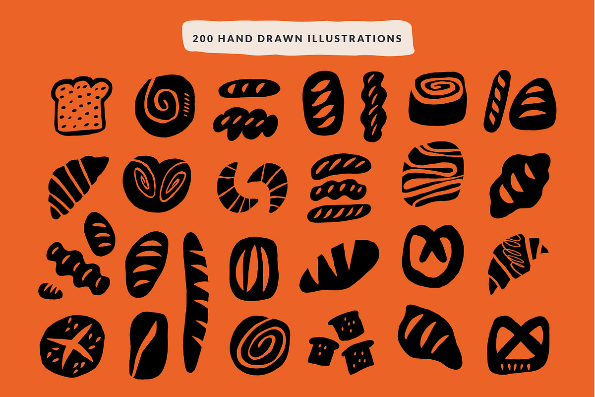 BAKERY SHAPES | HAND DRAWN CLIPART, a Decorative Illustration by Favete Art (Photo 4 of 22)